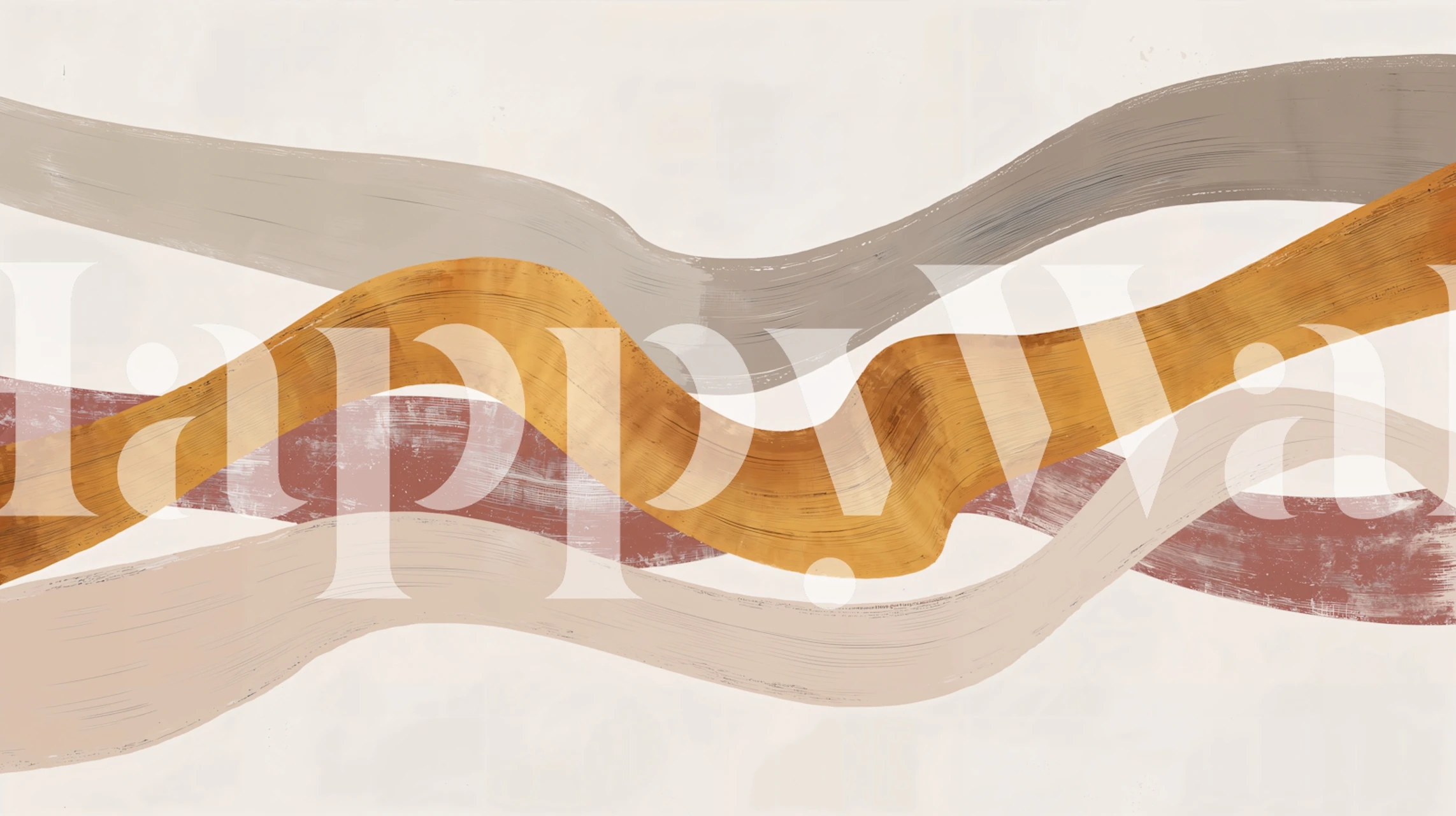 Golden Sand Curves wallpaper in a room