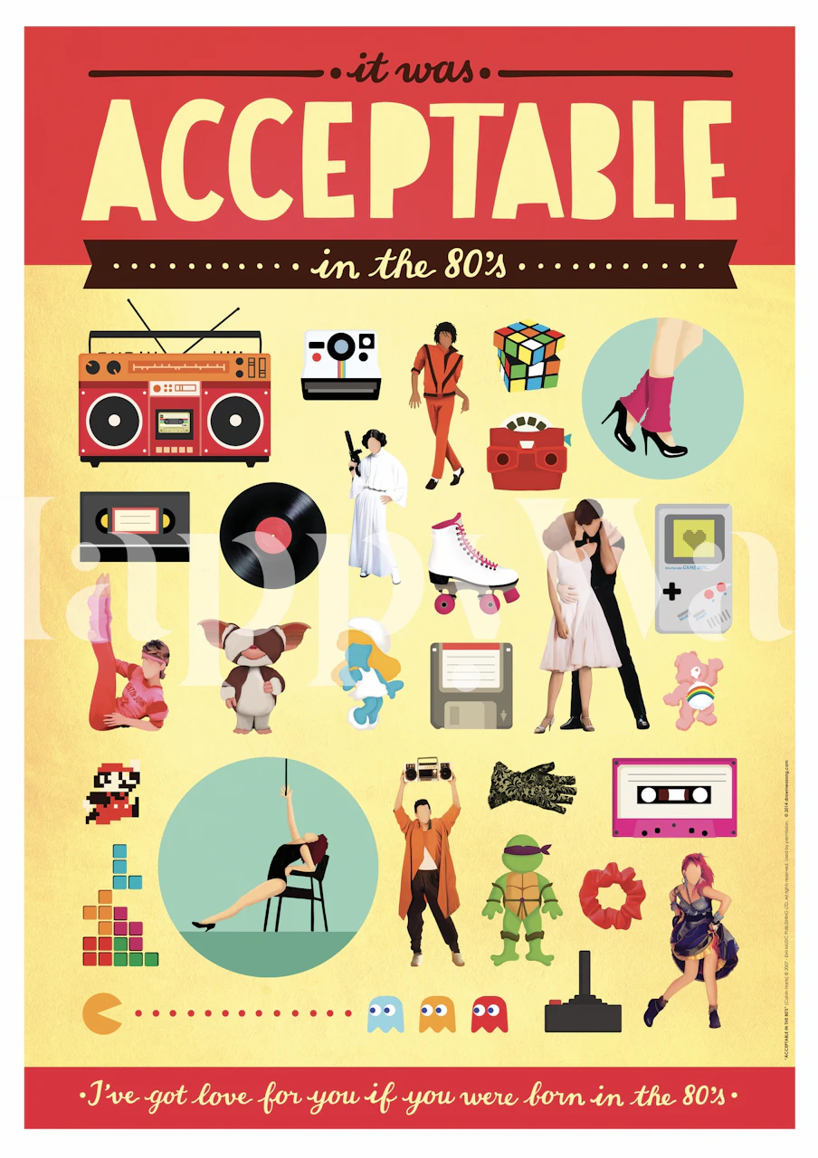 Färgglad 80-tals tema design