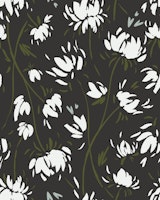 Vintage Floral Vines Black tapete