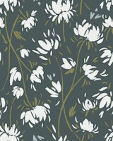 Vintage Floral Vines Navy tapete