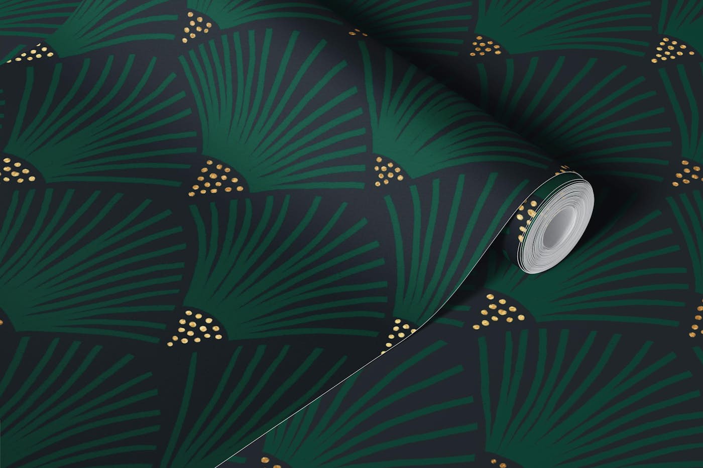 Charleston - green wallpaper roll
