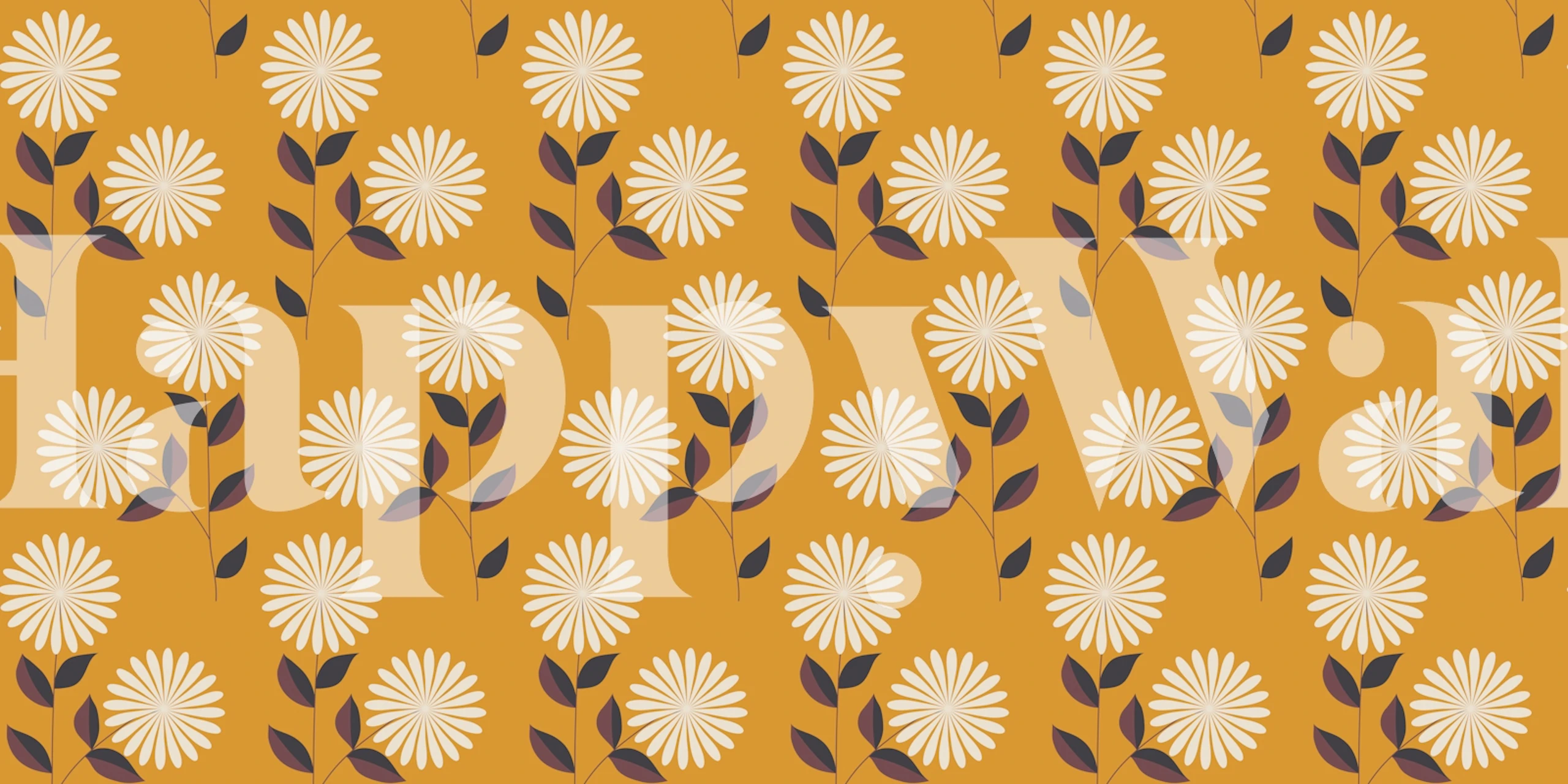 Tapeta Vintage Flower Vibe v místnosti