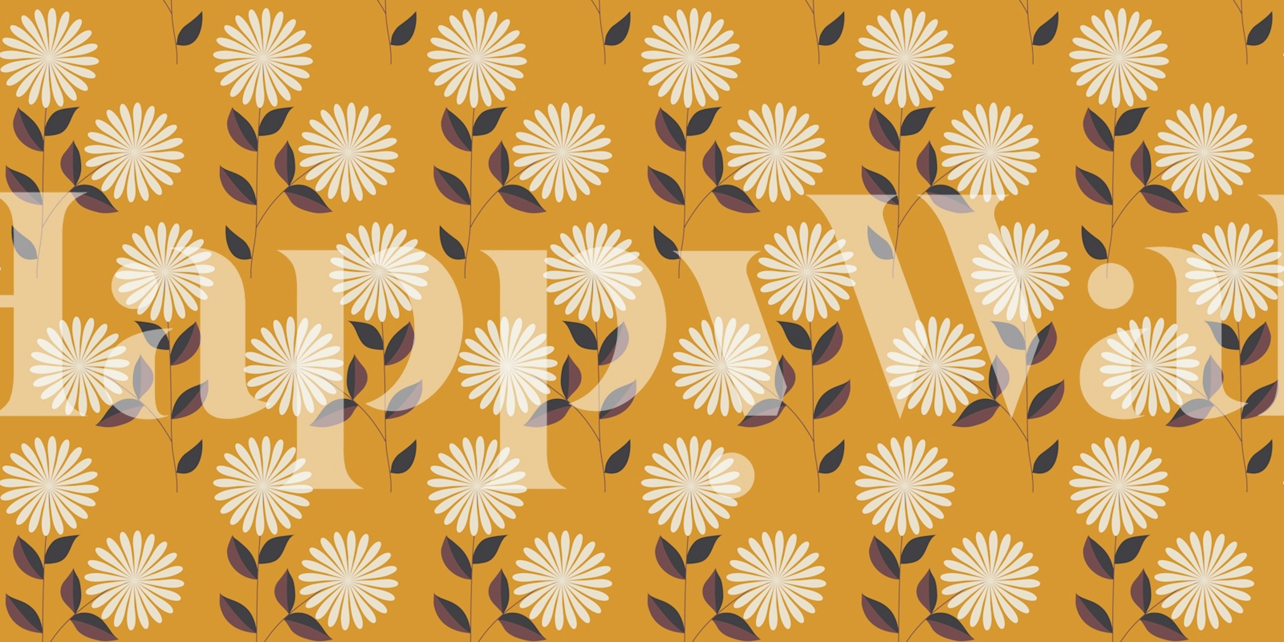 Vintage Flower Vibe wallpaper in a room