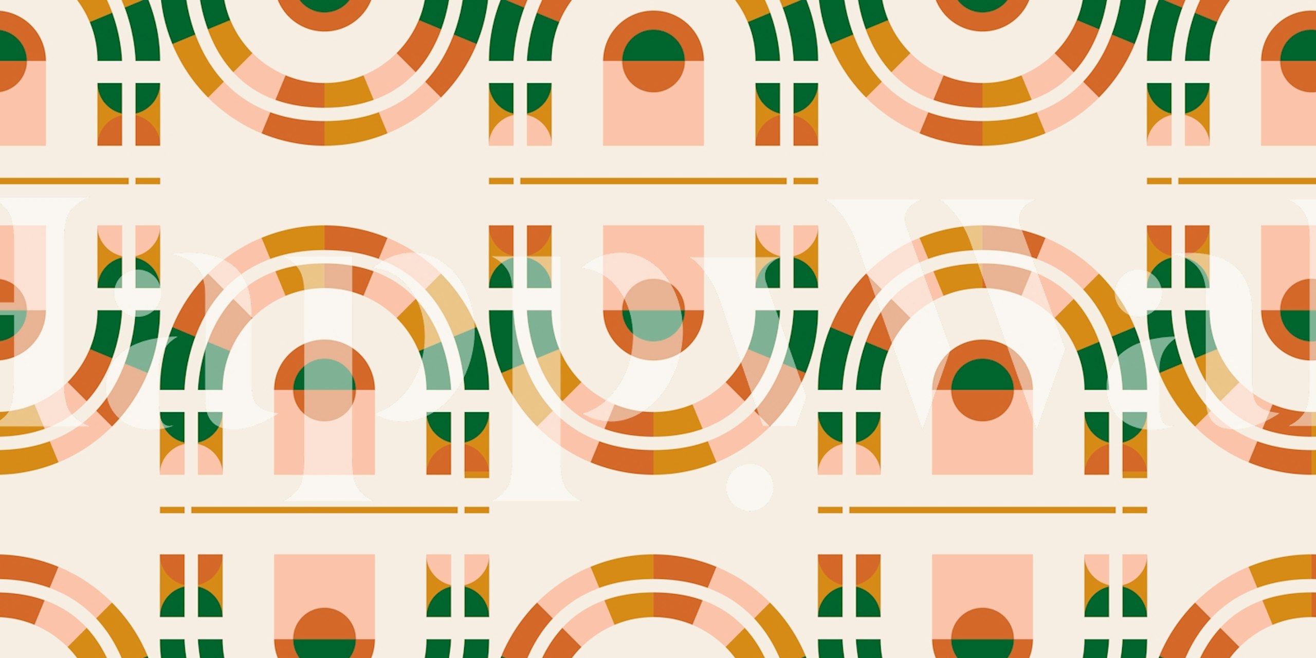 Tapeta Earthy Art Deco Vibes v místnosti