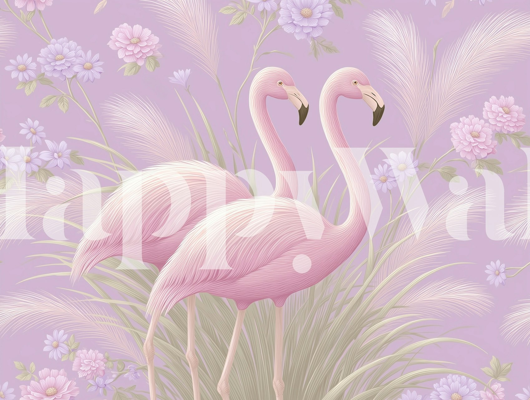 Ταπετσαρία Pink Flamingo σε ένα δωμάτιο