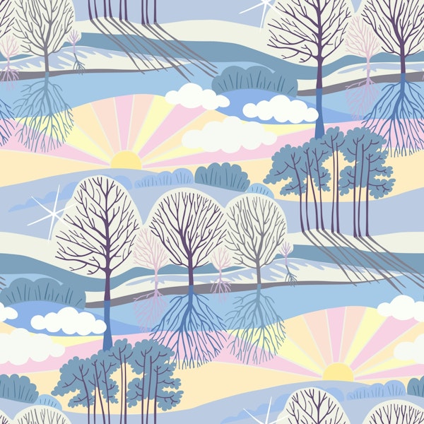 Sunshine on snowy fields - Apricity - large