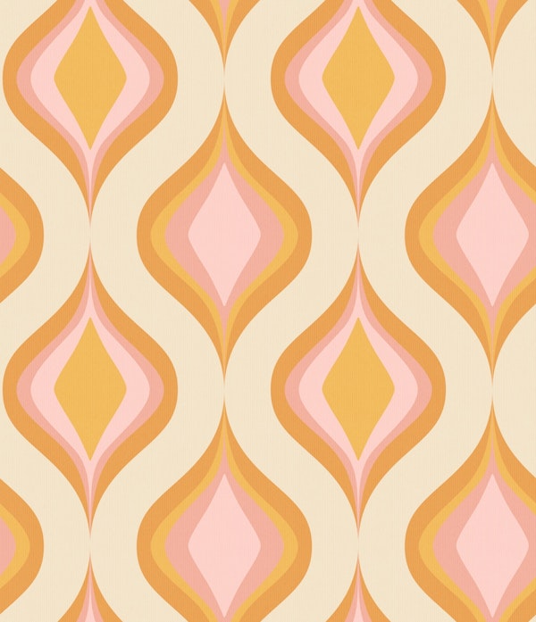 70s Retro Curvilinear Pink