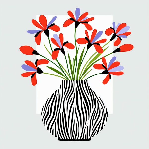 Zebra Vase Floral Art