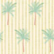 Boho palm trees on pastel yellow stripe