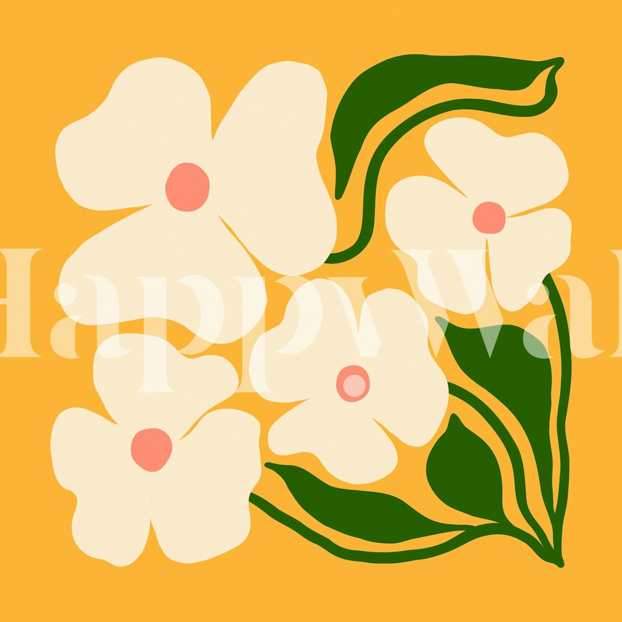 Sunny Floral Bliss wallpaper in a bright room