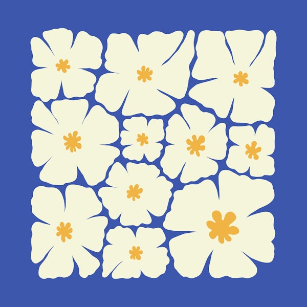 Blue Abstract Floral Design