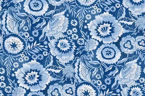 Porcelain blue florals