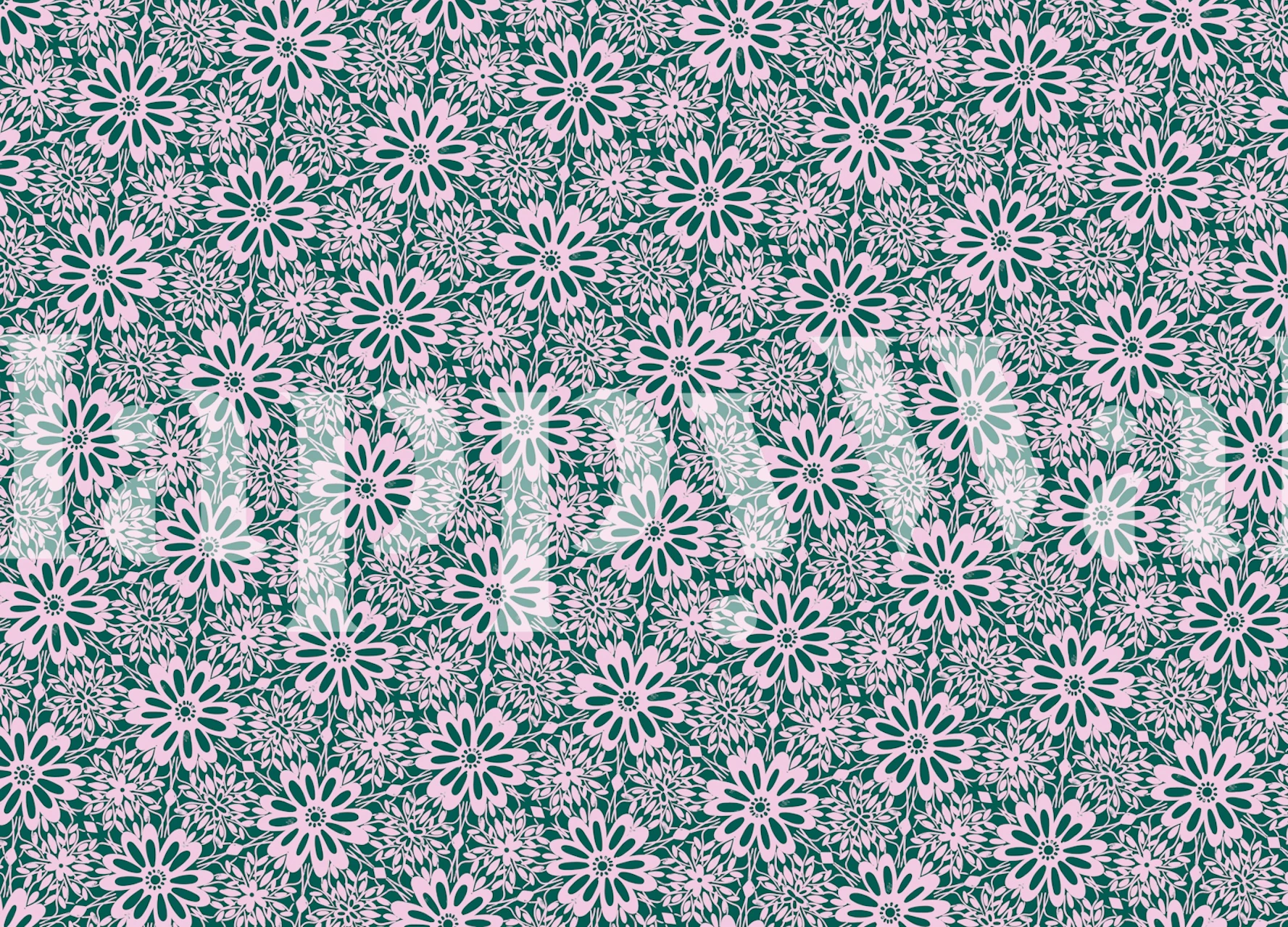 Vintage Daisy Harmony design de papel de parede floral