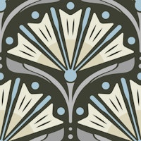 Art Deco Daisy Charm in Gray - L tapetit