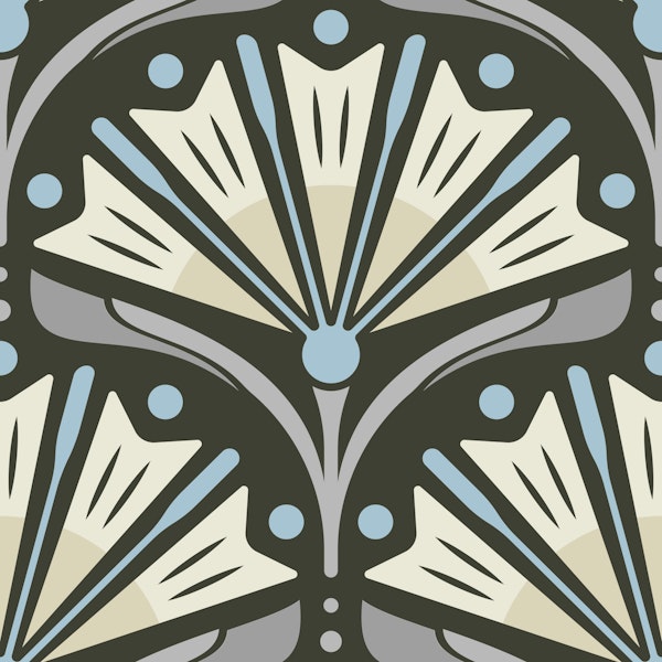 Art Deco Daisy Charm in Gray - L