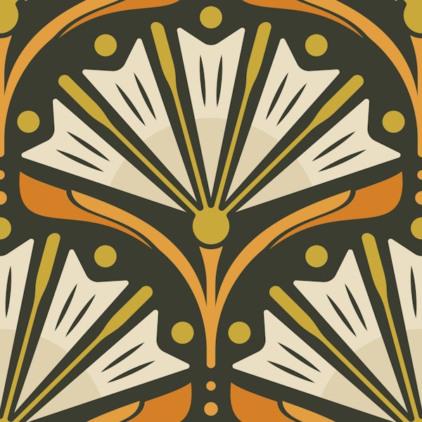 Art Deco Daisy Charm in Orange - L