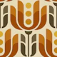 Retro Geometric Tulips in Orange - S