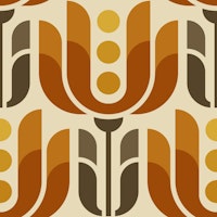 Retro Geometric Tulips in Orange - L tapete