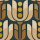Retro Geometric Tulips in Brown - S