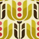 Retro Geometric Tulips in Green Magenta - S