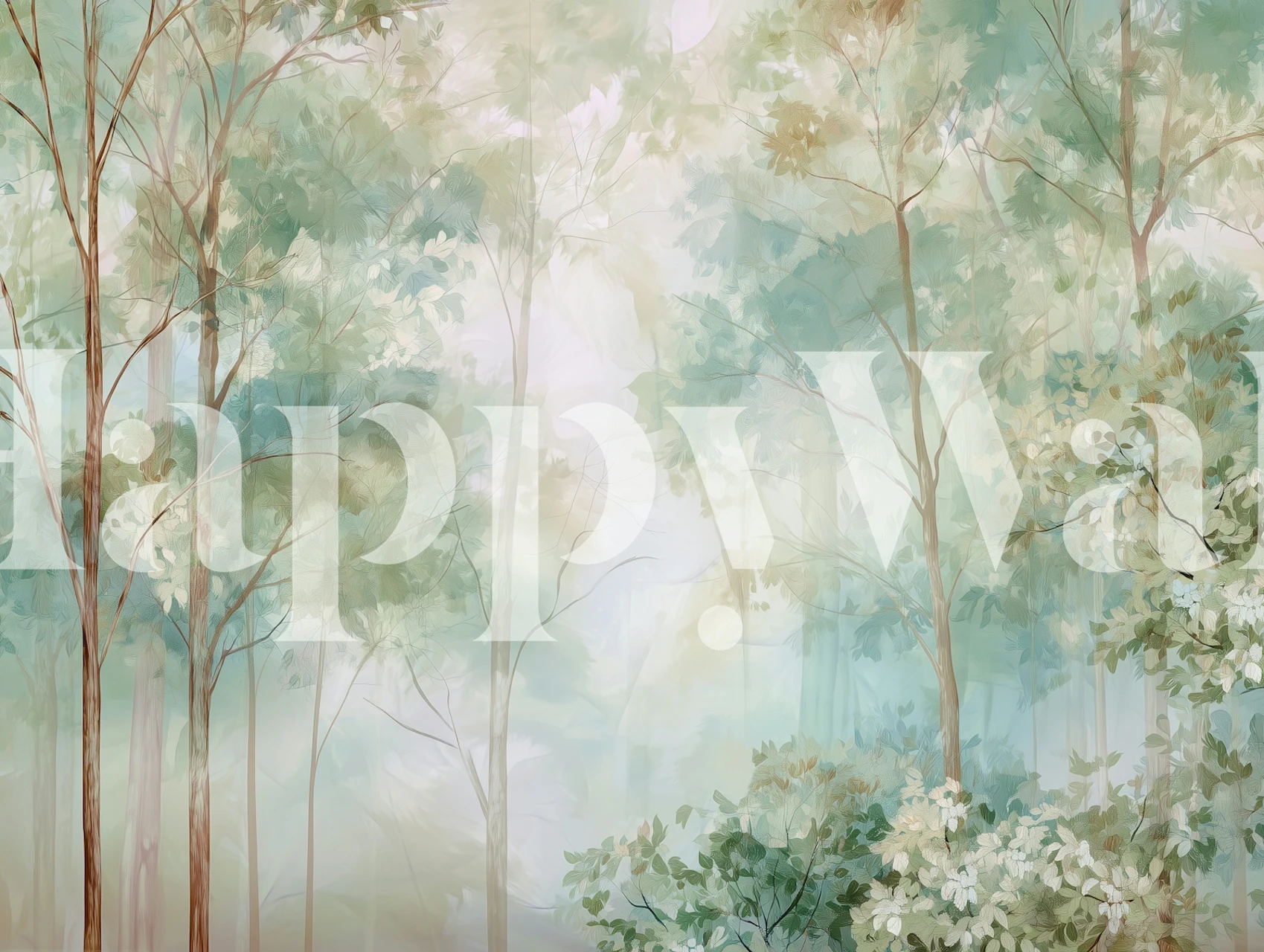 Design tapety Tranquil Forest Glimpse v místnosti