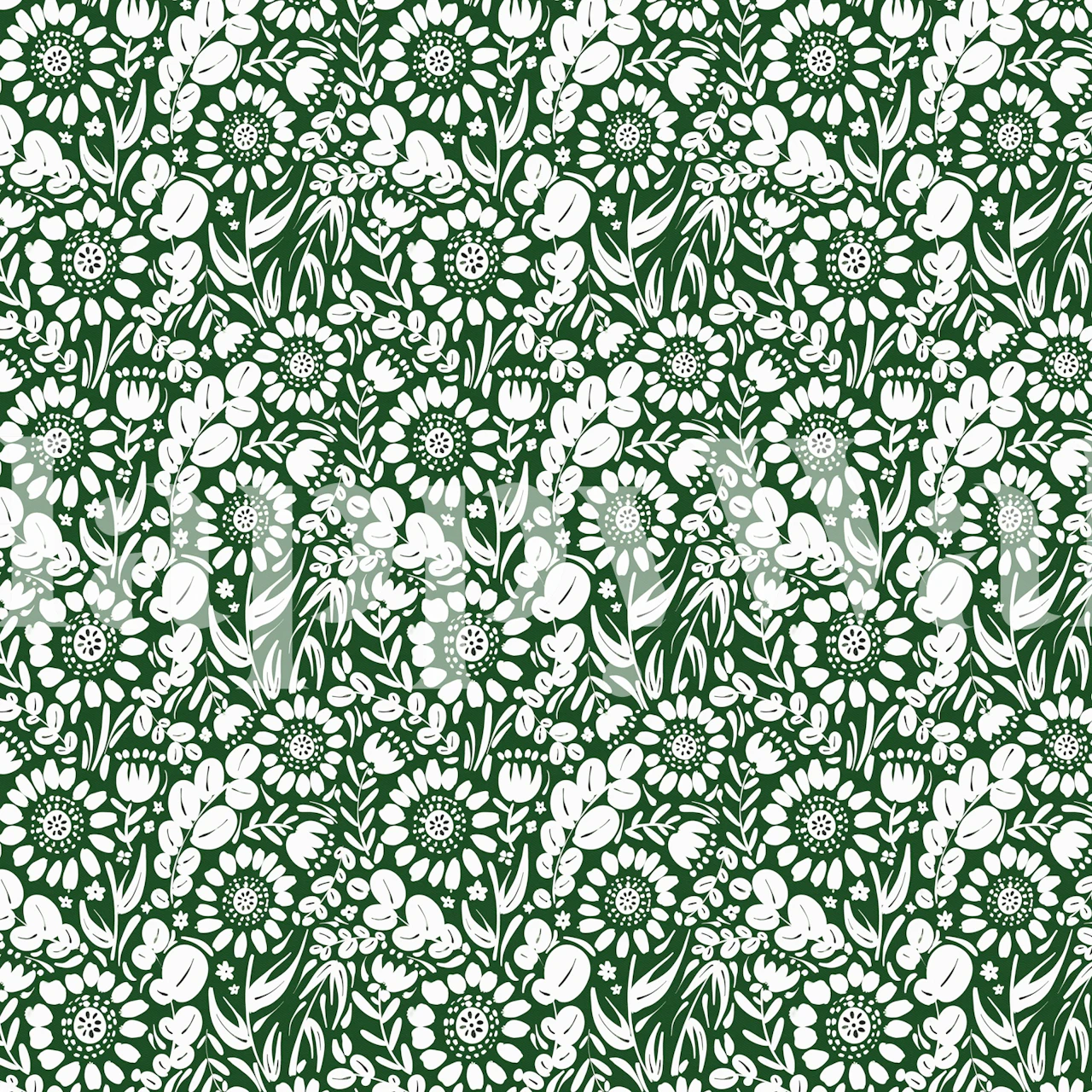 Jungle Bloom Fusion tapetti huoneessa