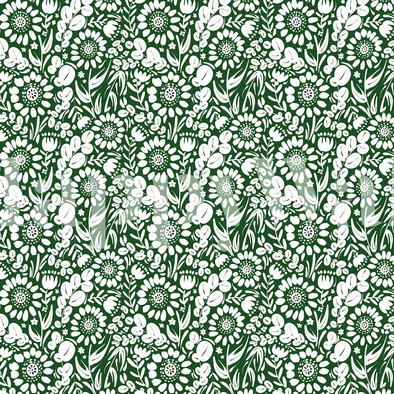 Jungle Bloom Fusion papel de parede em um quarto