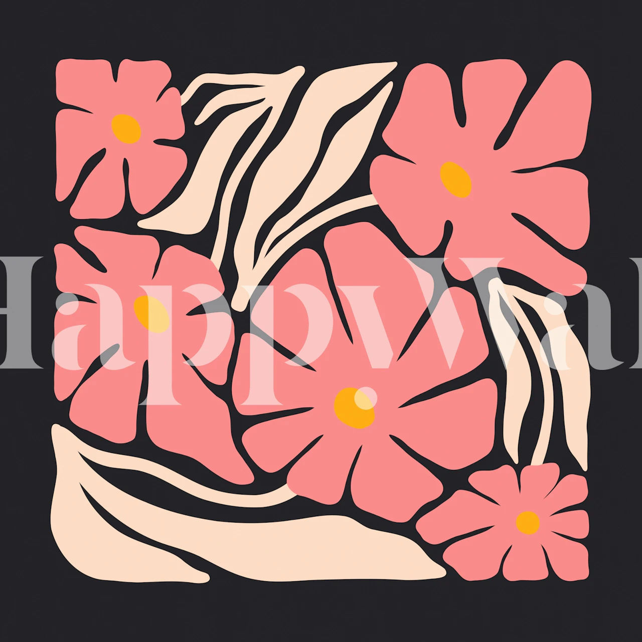 Tapeta Abstract Blossom Vibes v místnosti