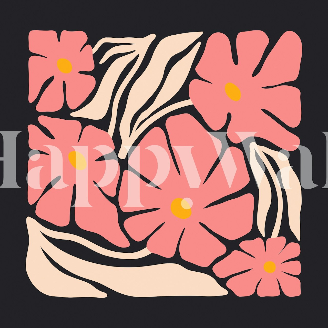 Tapeta Abstract Blossom Vibes v místnosti