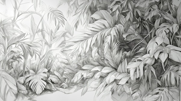 Monochrome Leafy Retreat