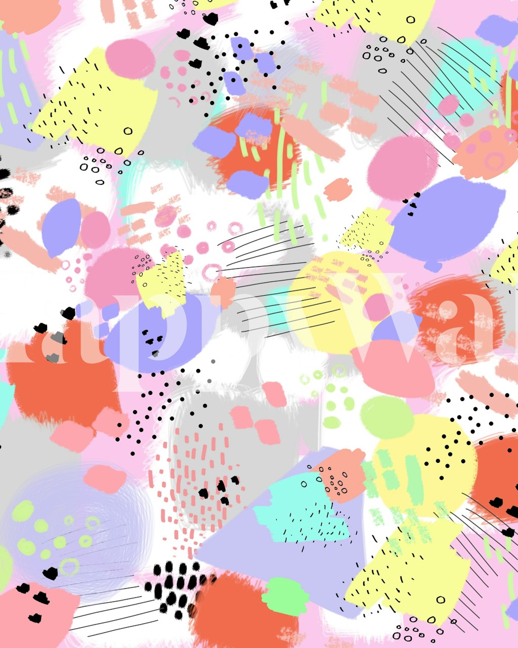 Vibrantní Abstraktní Umění Mb001 Tapeta V Místnosti