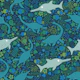 Swimming with Plesiosaurs - green and teal
