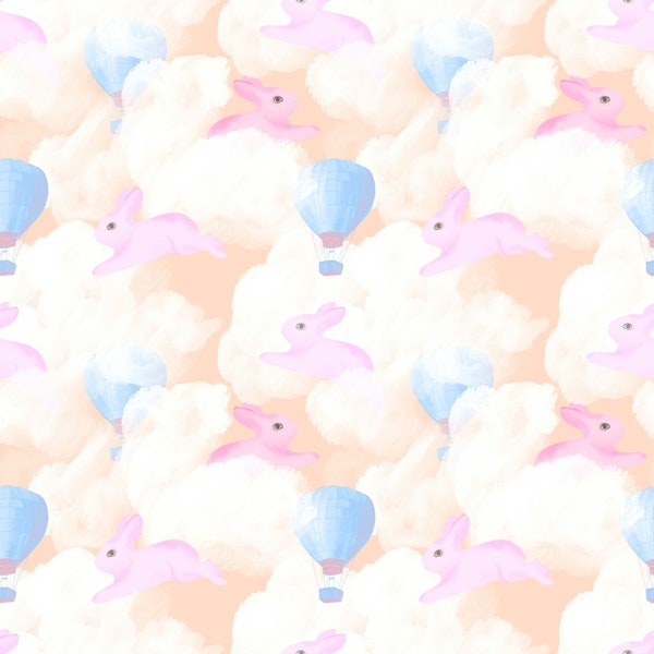 Pastel Sky with Rabbits