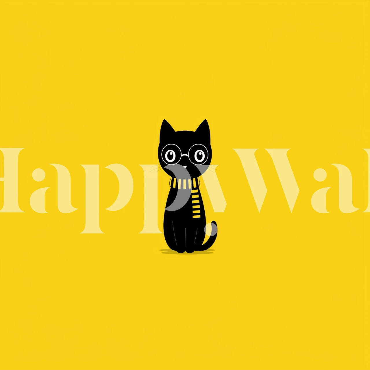 Minimalist cat design wallpaper in a room