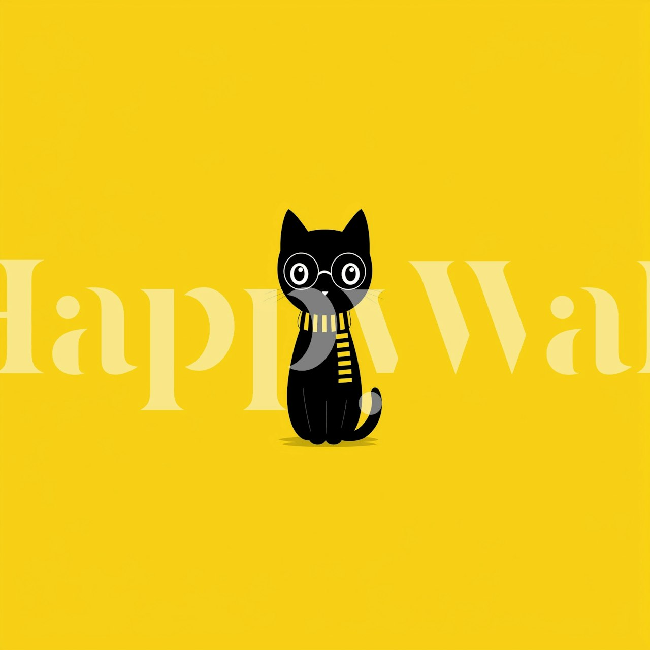 Minimalist cat design wallpaper in a room