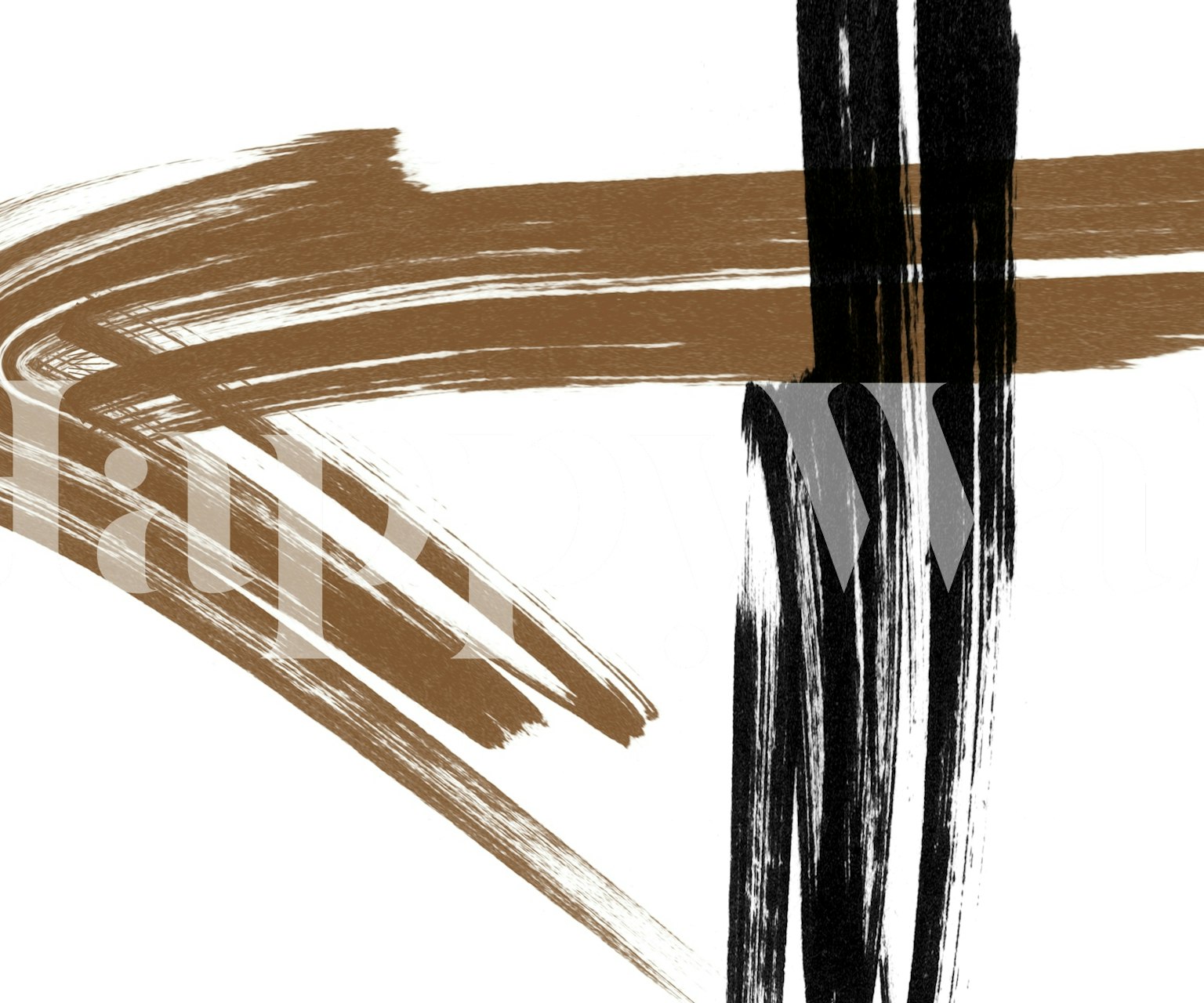 Earthy artistic swirl wallpaper in a room