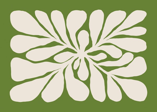 Abstract Leaf Shapes on Green