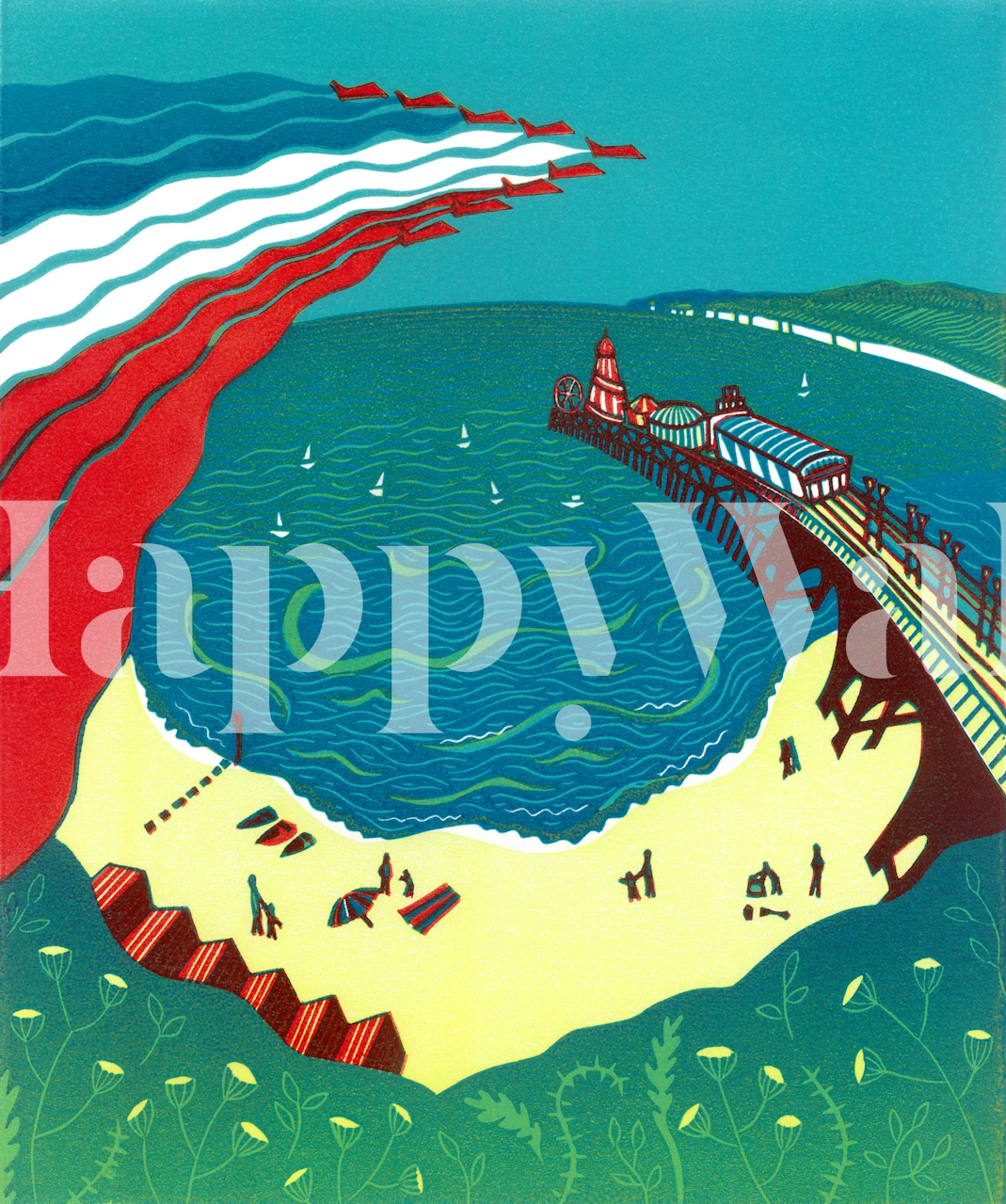 Red Arrows Bournemouth wallpaper displayed in a room