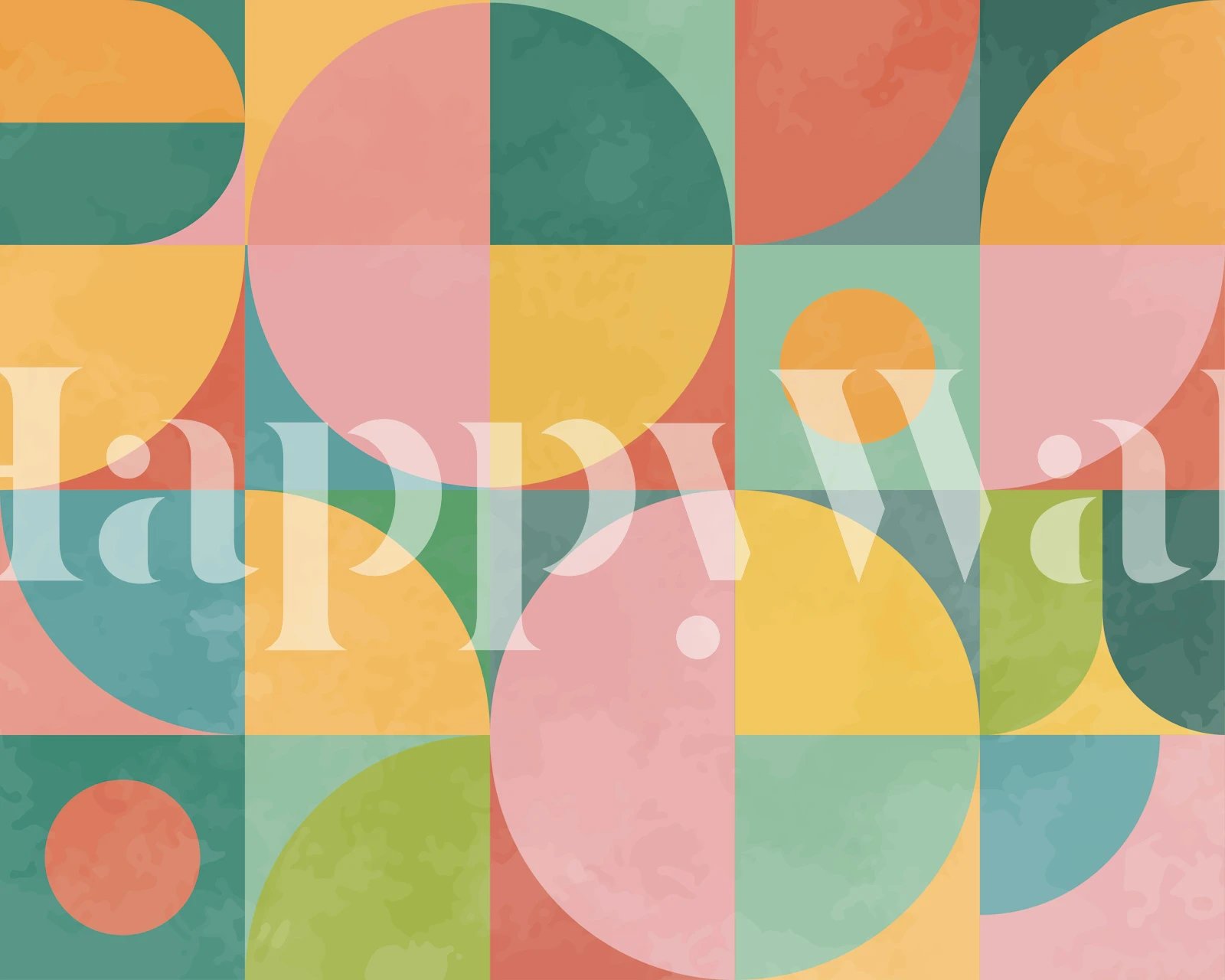 Colorful geometric shapes in pastel colors wallpaper