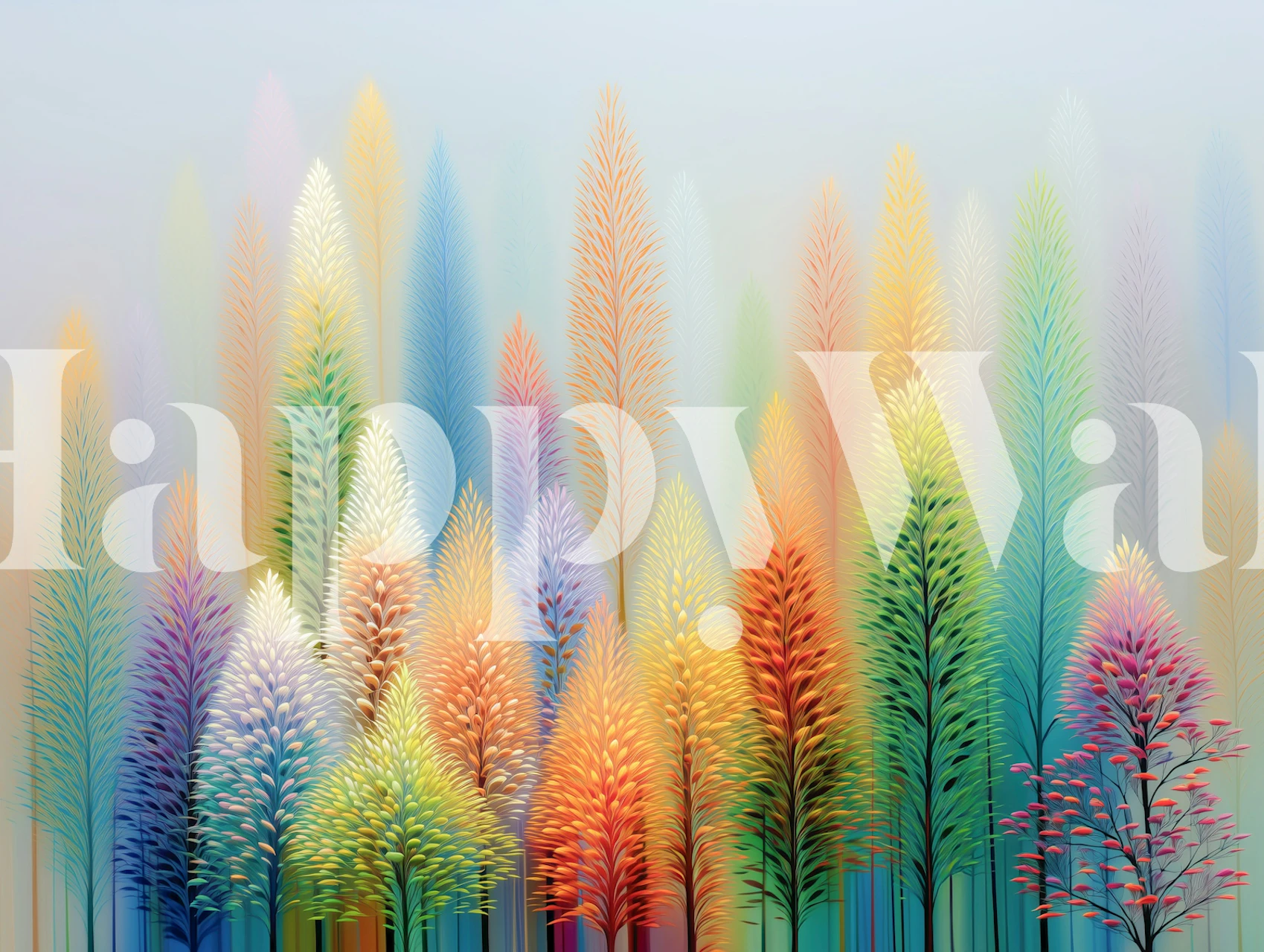 Colorful Rainbow Fantasy Forest wallpaper
