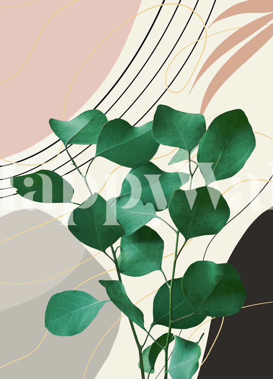 Eucalyptus Glam 2 wallpaper in a room