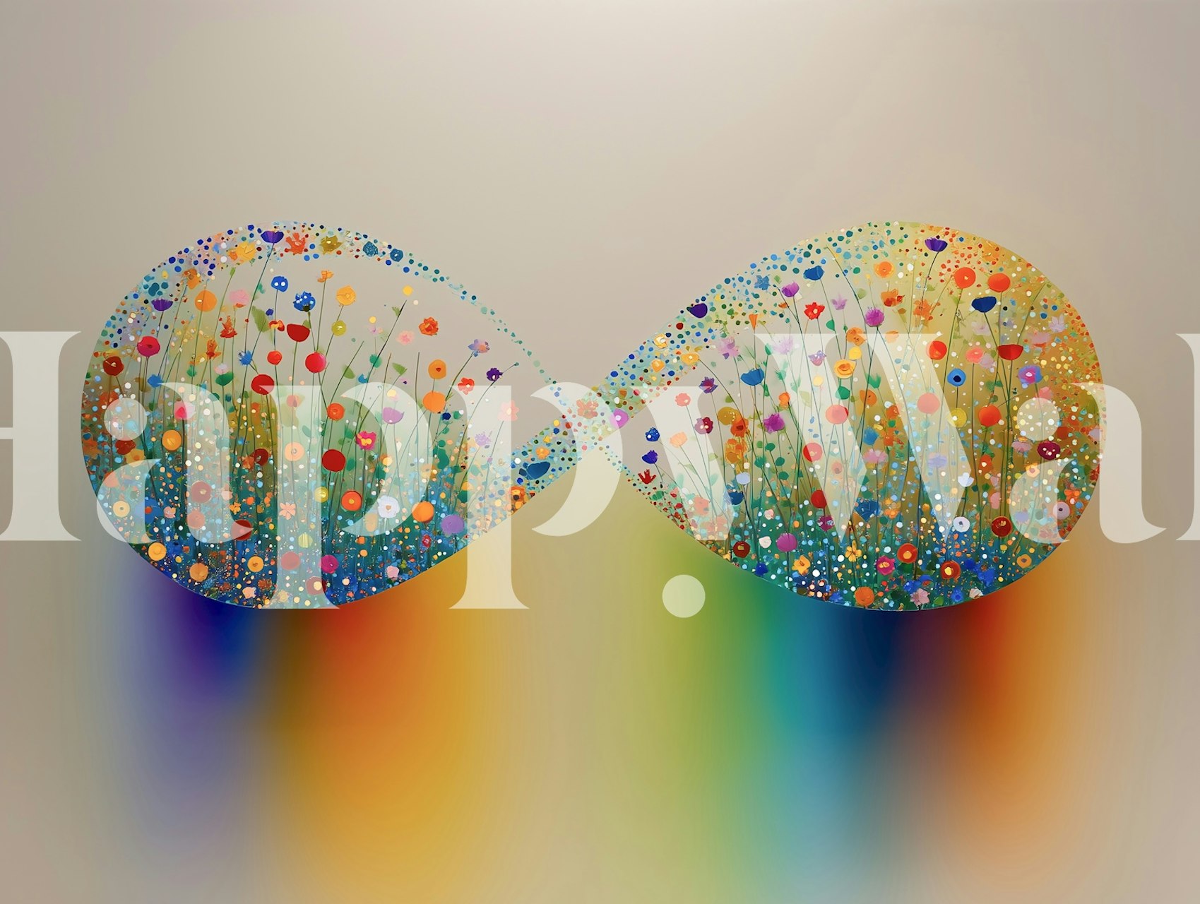 Blooming Infinity Loop wallpaper design in room