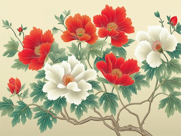 Botanical Peony Vintage Delight