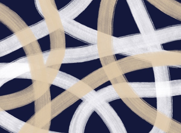Abstract Blue and Beige Swirls