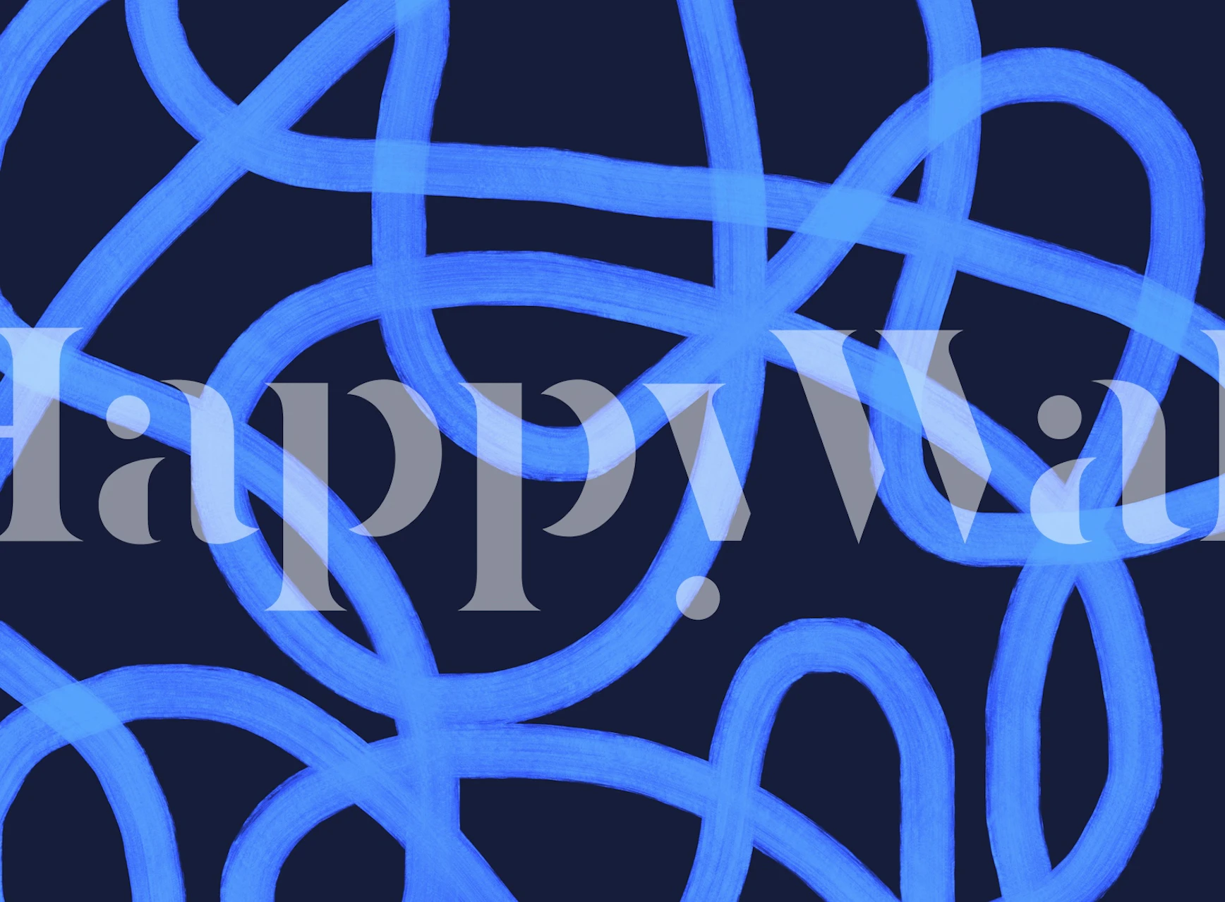 Electric Blue Swirls wallpaper in a room