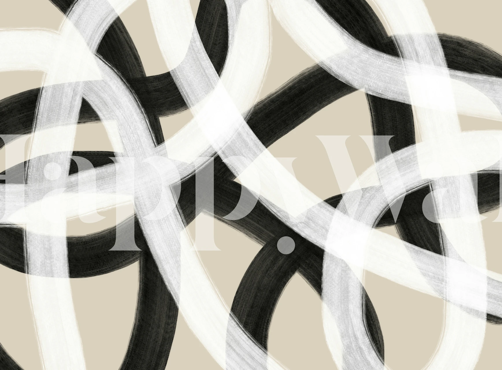 Interwoven Black and White wallpaper in room