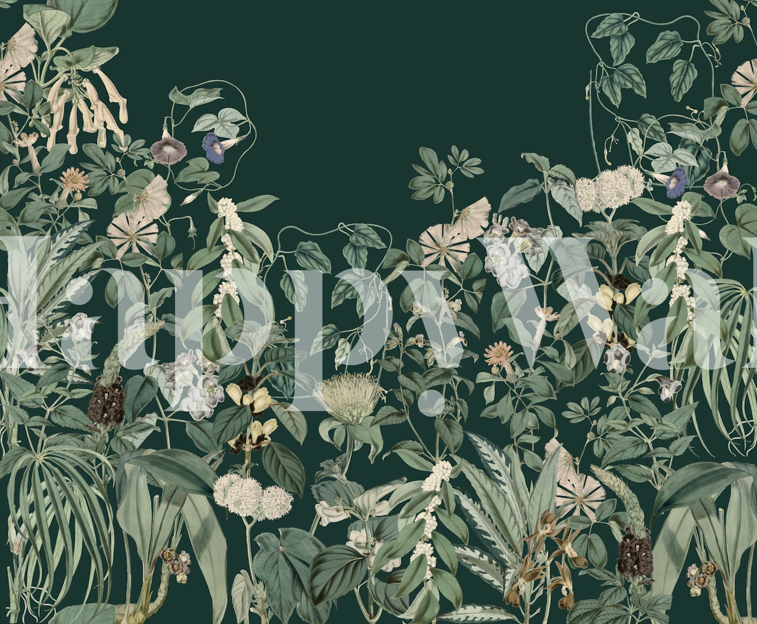 Summer rainforest wallpaper in a room setting