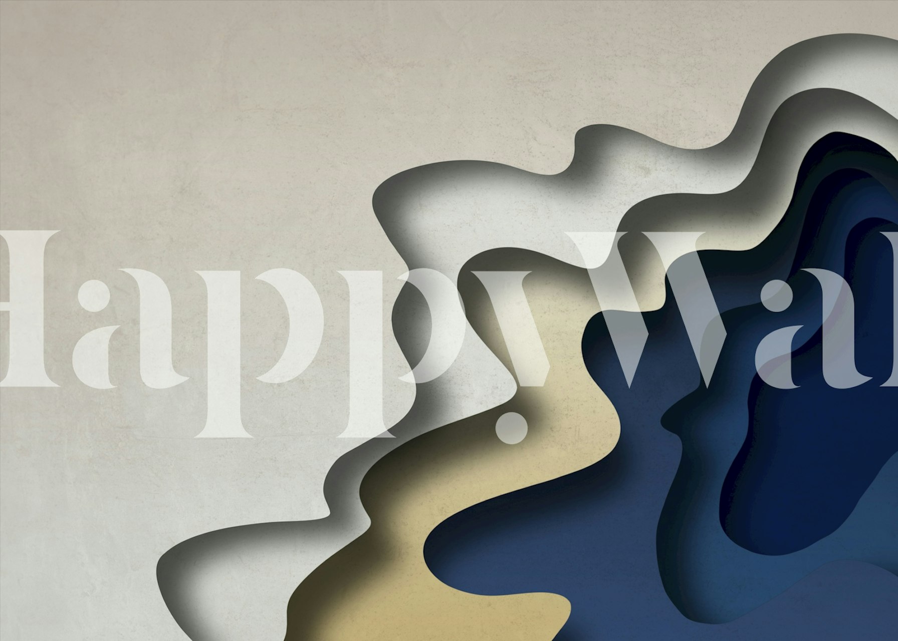 Modern fluid design wallpaper in a room