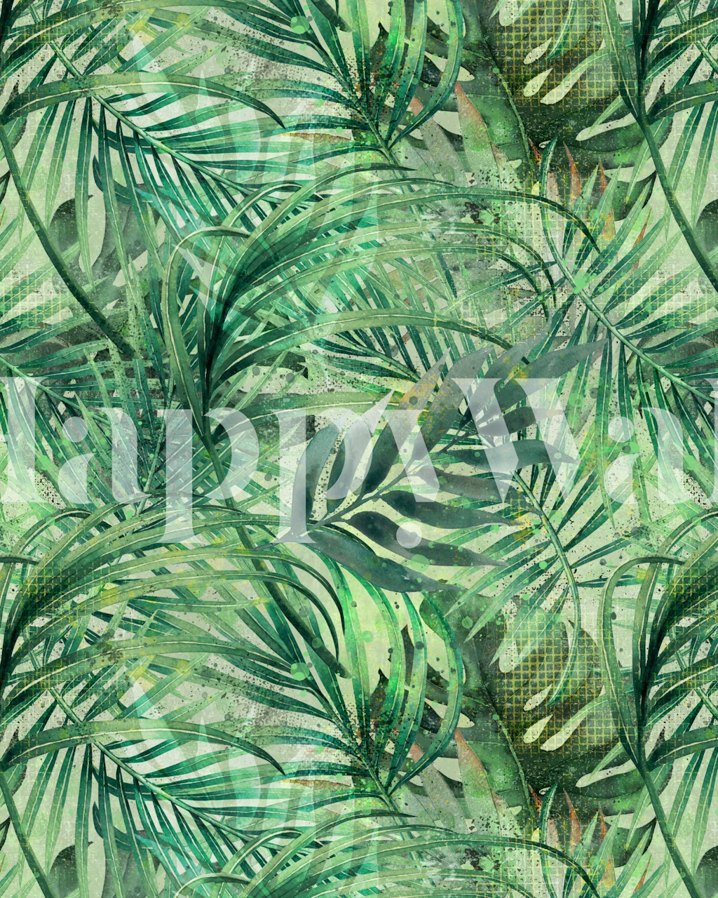 Tropical Graphic Paradise mural wallpaper in room