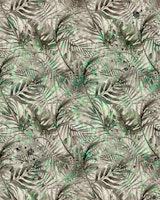 Tropical graphic paradise mural beige green tapete
